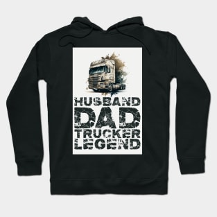 Husband Dad Trucker Legend #3 Hoodie